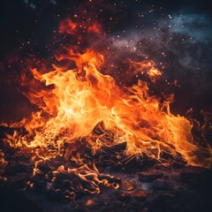 Obraz premium Flame fire bonfire night.