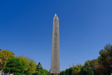 Obelisk of Theodosius in the Hippodrome of Constantinople (Sultanahmet Square), Istanbul,Turkey....