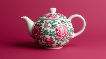 A beautifully designed floral teapot with vibrant colors, perfect for adding elegance to any tea party or kitchen decor.