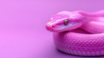 Obraz premium Pink Snake on Purple Background