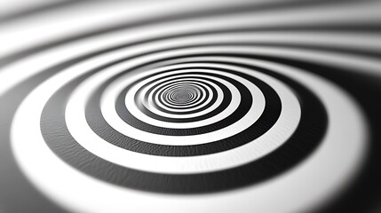 Fototapeta premium Abstract hypnotic black and white spiral pattern, creating an illusion of depth and movement.
