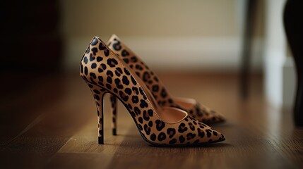 Chic leopard print high-heeled pumps 