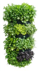 Obraz premium Vertical Planter Filled with Fresh Herbs and Greens