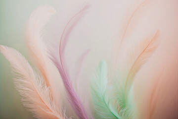 Image suspended amidst a delicate, ombre-inspired pastel gradient with soft feathery. Warm and gentle background perfect for a motivational quote