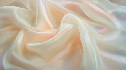 Fototapeta premium Iridescent Fabric Texture: Shimmering Silk Background