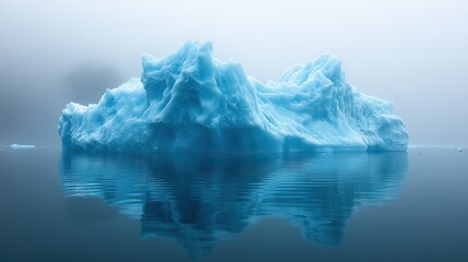 A pristine iceberg in the glacial lagoon stands as a symbol of nature's fragility and the effects of global warming