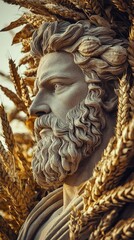 Obraz premium Majestic Figure of Harvest Surrounded by Ripe Crops