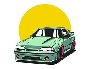 90s vehicle vector image illustration graphic