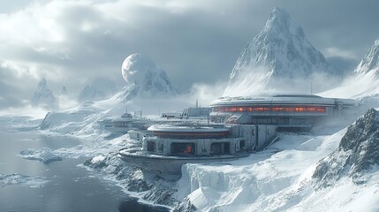 A sci-fi Antarctic research station in a dystopian future illustrates the consequences of unchecked climate change