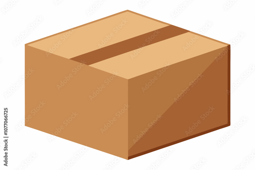 Wall mural Close up of carton box on white background vector illustration