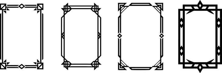 Obraz premium Set of geometric frames, in art deco style