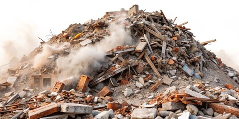 Dust and Debris A Mountain of Rubble from Demolition, demolition, rubble