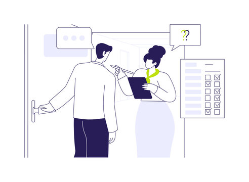 Face-to-face census interview abstract concept vector illustration.