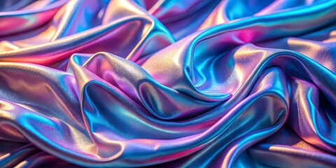 Obraz premium Abstract Iridescent Silk Fabric Texture, Blue and Pink, Fashion, Texture