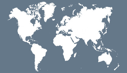 Obraz premium World map. Grey modern vector map. Silhouette map