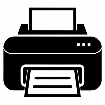 recommend clip art: Printer icon vector black silhouette on white background