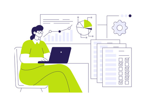 Survey data processing abstract concept vector illustration.