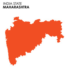 Maharashtra map of Indian state. Maharashtra map vector illustration. Maharashtra vector map on white background.