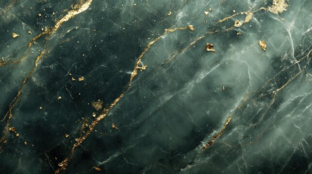 Green marble with gold accents and elegant streaks