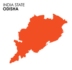 Obraz premium Odisha map of Indian state. Odisha map vector illustration. Odisha vector map on white background.