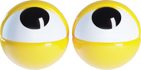 Vibrant 3D googly eyes with bright yellow lids