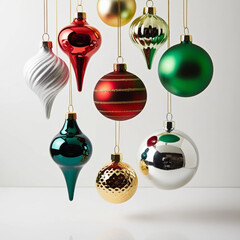 christmas balls on a white background