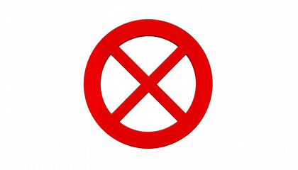 Obraz premium Red prohibition sign on white background symbolizing ban or restriction with copy space