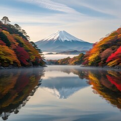A digital painting of a mountain with a tree in the foreground