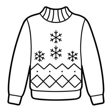 recommend clip art: Christmas Ugly Sweater outline vector, Christmas ugly sweater line art Clipart, Sweater outline vector