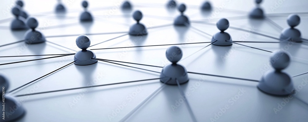 Poster network connecting business people using linked connections