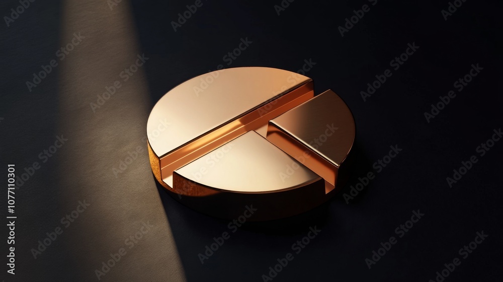 Aufkleber elegant and modern minimalist circular object with reflective surface and soft lighting, ideal for c