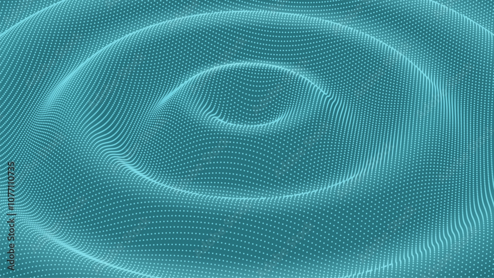 Aufkleber Waves of particles. Lines technology background. Pattern for presentations. Liquid waves abstract template. Vector illustration
