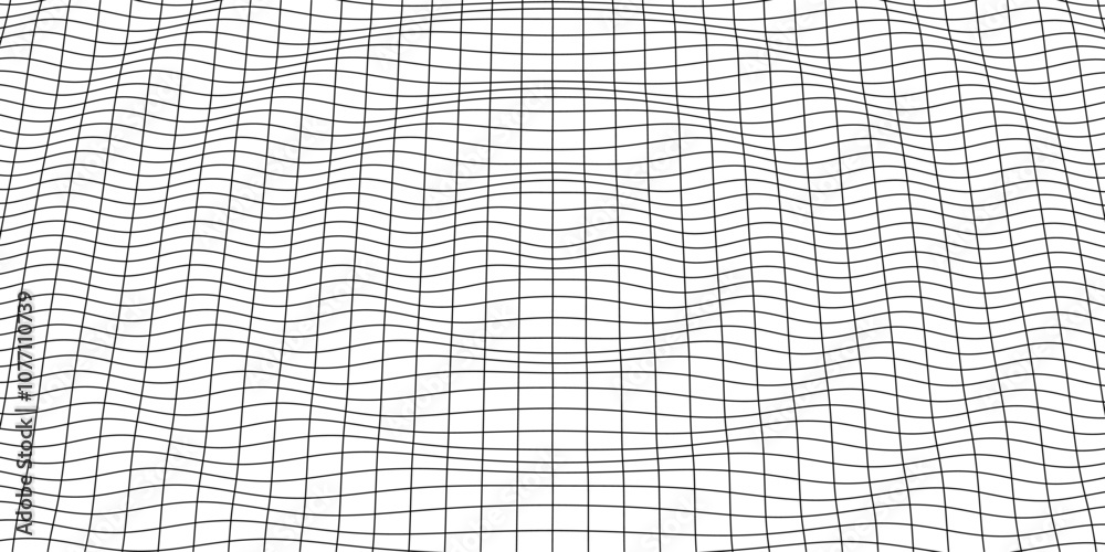Poster Waves of particles. Lines technology background. Pattern for presentations. Liquid waves abstract template. Vector illustration