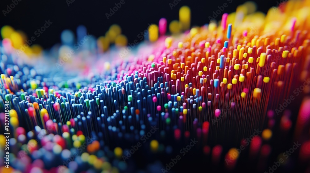 Poster colorful abstract background with vibrant patterns and dots creating a dynamic visual landscape repr