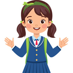 Portrait of a happy girl wearing a school uniform