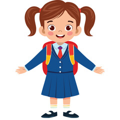 Fototapeta premium Portrait of a happy girl wearing a school uniform