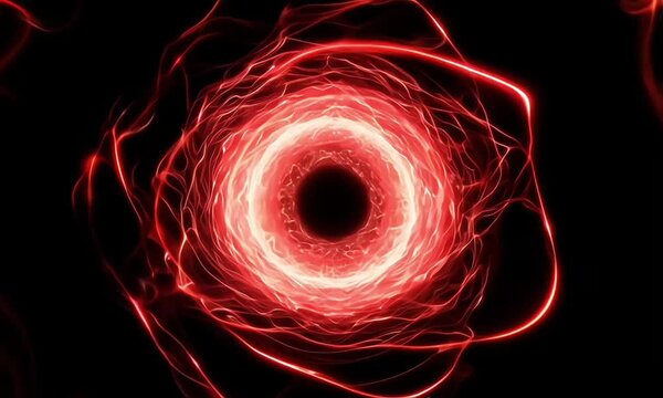 Fiery portal red energy vortex loop with glowing spirals motion