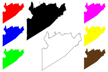 Fototapeta premium Prince George County, Commonwealth of Virginia (U.S. county, United States of America, USA, U.S., US) map vector illustration, scribble sketch Prince George map