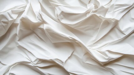 Obraz premium Elegant white fabric with textured folds and subtle shadows