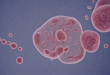 Streptococcus pneumoniae : picture a pair or chain of these Gram-positive bacteria. Generative AI.