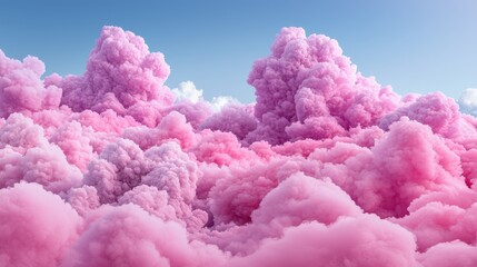 Fototapeta premium Soft pastel pink and purple clouds gently swirling in a dreamy, ethereal sky, resembling cotton candy and evoking a sense of wonder and imagination.