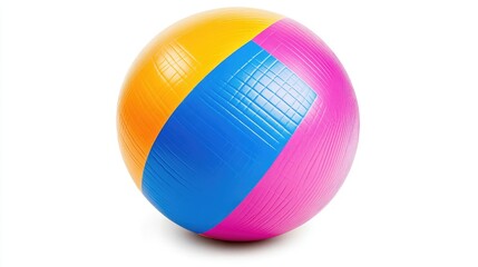 Obraz premium Medicine ball in bright color on a plain white background, isolated to highlight core strength training