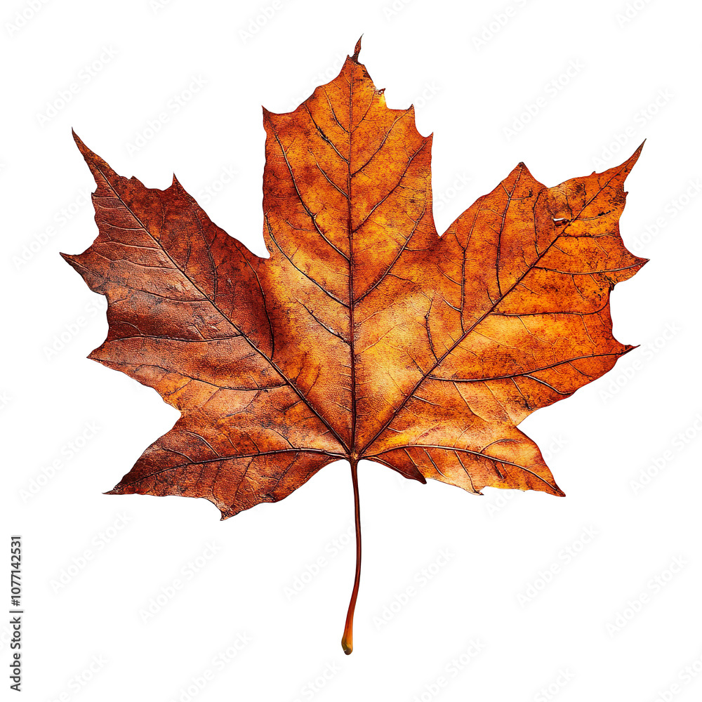 Poster rustic maple leaf design isolated on transparent background