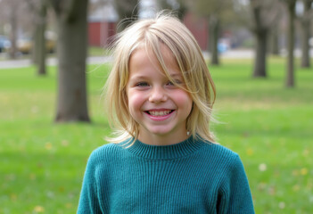 A young girl in a park