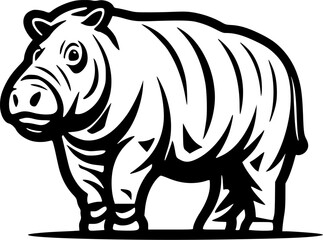 Fototapeta premium Hippopotamus | Minimalist and Simple Silhouette - Vector illustration