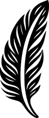 Obraz premium Feather | Black and White Vector illustration