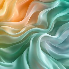 Fototapeta premium Soft Abstract Fluid Shapes in Pastel Green and Blue Hues