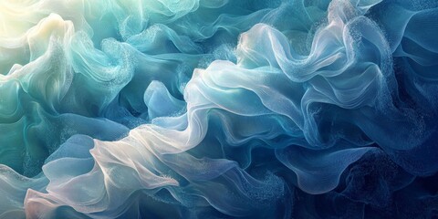 Soft pastel abstract waves of flowing fabric in motion