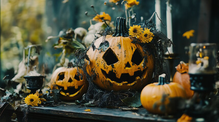 Spooky pumpkin carvings