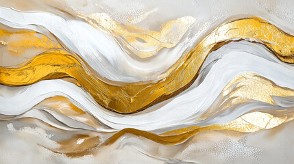 Luxuriöser abstrakter Hintergrund: Dynamische goldene Flüssigkeit formt elegante Wellenbewegungen in zeitloser Premium-Ästhetik